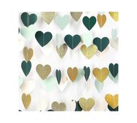 Sage-green Mint Beige-gold Love-heart Garland - Rustic Decoration