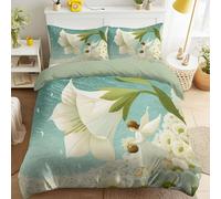 Sage Green - Ropa de cama transpirable, estilo vintage, retro, de cuento de hadas, no necesita planchado, diseño floral, color de ensueño y flores, diseño de ángel pequeño, para adultos, 200 x 200 cm