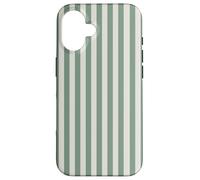 Sage Green Stripes Geometric Vertical Lines Pattern Carcasa para iPhone 16