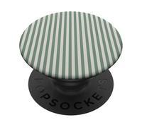 Sage Green Stripes Geometric Vertical Lines Pattern PopSockets PopGrip Adhesivo