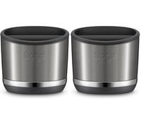 Sage Knock Box 10 - Para Desechar Sin Desorden los Posos de Café - Almacena hasta 10 Posos de Espresso, Acero Inoxidable Negro (Paquete de 2)