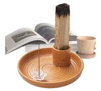 Sagee Burner - Soporte decorativo de cerámica para incienso, base de vela fuerte y estable, atrapador de cenizas profundas, acabado esmaltado suave, calmante aromático, configuración para esquinas de