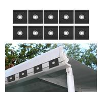 SageFurned 10 ojales para toldo para tienda de campaña, autocaravana y caravana, compatibles con rieles de 5-6 mm y 7-8 mm, tela recubierta de PVC, blanco/negro