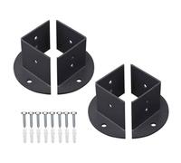 SageFurned 4 bases de poste ajustables de acero para postes de madera de 2 x 2/4 x 4/6 x 6 pulgadas, anclaje de suelo resistente para terraza, valla, pérgola, color negro