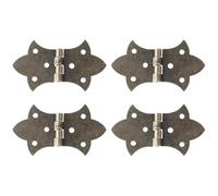 SageFurned 4 bisagras de metal de bronce antiguo y dorado de 31 mm x 57 mm para caja de madera, joyero, armario, cajón, herrajes para muebles con tornillos