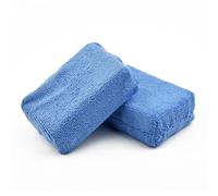 SageFurned 8 esponjas aplicadoras de microfibra azul para cera y abrillantador de coche, 12 x 8 x 3,5 cm, doble costura, sin arañazos