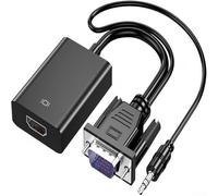 SageFurned Adaptador de vídeo compuesto AV a VGA Full HD 1080P con sonido para ordenador portátil DVD Player Set Top Box