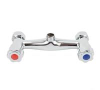 SageFurned Barra de válvula mezcladora de ducha de doble salida, construcción de latón cromado con válvula de retención de frío y caliente, rendimiento estable para baño del Reino Unido