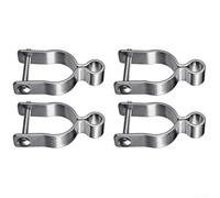 SageFurned Bisagras de puerta de valla de eslabones de cadena, 4 unidades, bisagras de poste hembra de 5/8 pulgadas con pernos y tuercas, acero galvanizado resistente para postes de valla de 1 3/8