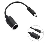 SageFurned Cable de alimentación CC 5,5 x 2,1 mm a encendedor de coche 12 - 24 V, adaptador negro para conversión de voltaje a bordo del vehículo