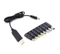 SageFurned Cable de alimentación USB para Boost de 5 V a CC 9 V/12 V con 8 adaptadores para routers, módems, cámaras de salpicadero de coche, luces LED, color negro