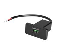 SageFurned Cargador cuadrado de 48 W para coche, 12 V, 24 V, con puerto USB-C, PD para carga rápida QC3.0 para coches y camiones