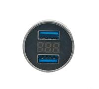 SageFurned Cargador de coche USB dual 3,1 A, 12 V-24 V, carga rápida con voltímetro LED para teléfono móvil y