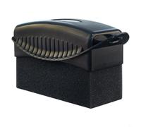 SageFurned Cepillo limpiador de neumáticos para coche con cabezal de esponja para encerar y pulir, material de polipropileno resistente y mango ABS, color amarillo (negro)