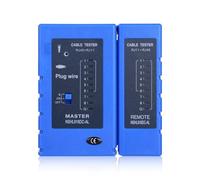 SageFurned Comprobador de red inteligente con fuente de alimentación dual, chip de alta sensibilidad para cable RJ45/RJ11 y prueba POE, host desmontable y unidad remota con linterna, azul