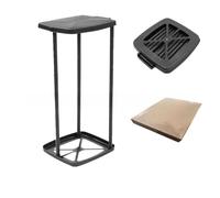 SageFurned Cubo de basura plegable de altura ajustable para acampar al aire libre y uso doméstico, gran capacidad compatible con 13 galones, material de polipropileno con tapa con bisagras y 9