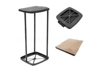SageFurned Cubo de basura plegable de altura ajustable para acampar al aire libre y uso doméstico, gran capacidad compatible con 13 galones, material de polipropileno con tapa con bisagras y 9