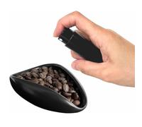 SageFurned Cuenco medidor de gres para café y té con botella pulverizadora, dosificador de 25 g, antideslizante y portátil para exteriores, color blanco