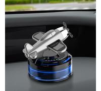 SageFurned Difusor de energía solar estilo avión con purificador giratorio para coche, ambientador ABS compatible con tabletas, color plateado