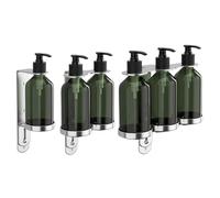 SageFurned Dispensador de jabón manual de pared con soporte, bomba para jabón líquido, champú, gel de ducha, verde, aspecto de acero inoxidable, baño