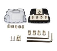 SageFurned Distribuidor de audio para coche, 1 en 3 salidas, 0GA IN + 3 x 4GA OUT caja de conexiones para coche, yate para autocaravana (0GA IN + 4 x 4GA Out)