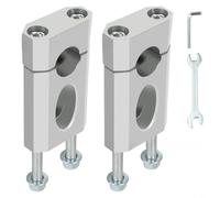 SageFurned Elevadores de manillar de 7/8 pulgadas, 22 mm, abrazadera para Coleman BT200X MX650 para mini bicicleta, aluminio, plata, fácil montaje, postura mejorada, juego de 2 unidades (plata)