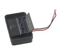 SageFurned Enchufe USB C para coche, doble puerto para QC3.0 + panel de cargador rápido PD 3.0, carcasa de aluminio impermeable para autocaravana, barco, 12-24 V (luz azul)