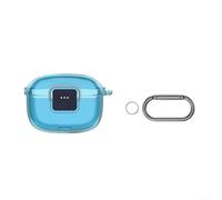 SageFurned Funda resistente para JBL Tune Beam 2 de silicona TPU con mosquetón - Funda resistente a los golpes contra arañazos y polvo para viajes y deportes - negro, azul, transparente (azul)