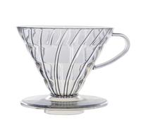 SageFurned Gotero de café de plástico para verter, taza de filtro de cono transparente en forma de V para 1-2 porciones, compatible con papel V01 V02, barista y cerveza casera