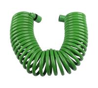 SageFurned Green Coil - Manguera de jardín con conectores de plástico, tubo de riego de retroceso para césped y plantas de interior (7,5 m/10 m/15 m/20 m)