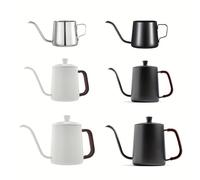 SageFurned Jarra de acero inoxidable con cuello de ganso para infusión a mano, mango ergonómico resistente al calor, boquilla con control de flujo preciso, capacidad de 600 ml, color negro