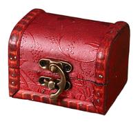 SageFurned Joyero pequeño de madera vintage con patrón floral, hecho a mano, caja de almacenamiento de madera de pino para joyas y accesorios, estilo antiguo, 8 x 6 x 5,5 cm