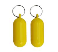 SageFurned Juego de 2 llaveros flotantes, material ABS de 6,5 cm, ideal para vela y pesca, alta visibilidad, amarillo y blanco (amarillo)