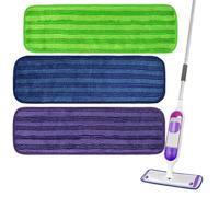 SageFurned Juego de 4 almohadillas de microfibra lavables para mopa Swiffer PowerMop, recargas reutilizables de 13 a 15 pulgadas, ideales para suelos duros y baldosas