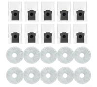 SageFurned Juego de accesorios de repuesto para robot aspirador Mova E40 Ultra, 10 almohadillas de microfibra y 10 bolsas de polvo con filtro de fibra fundida multicapa, diseño sin enredos
