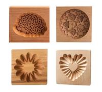 SageFurned Juego de cortadores de madera 3D para galletas, magdalenas, galletas, fruta, sándwich y modelado, 10 x 10 cm
