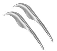 SageFurned Juego de herramientas pelador de cangrejos y camarones de acero inoxidable, descascarillador portátil y limpiador de línea para mariscos, plata, paquete de 2