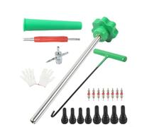 SageFurned Juego de reparación de válvulas de neumáticos, 22 piezas, con insertos de válvula, herramienta para quitar e insertar para coches, camiones y motocicletas (Green Basic Kit22pcs)