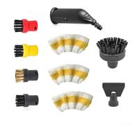 SageFurned KARCHER - Kit de mejora de limpiador de vapor para la serie SC, juego de 10 accesorios con cepillos redondos, boquilla de microfibra, cepillo de utilidad hecho para la limpieza del hogar