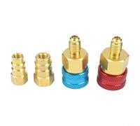 SageFurned Kit adaptador para r1234yf a R134a de latón macizo, conexión de alta presión con juntas tóricas, repuesto para aire acondicionado de coche, juego de 2 piezas