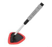 SageFurned Limpiador de ventanas de coche con mango retráctil y cabezal giratorio de 180°, kit de limpiaparabrisas de vidrio interior con botella de spray, 3 almohadillas de microfibra (rojo)