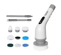 SageFurned Limpiador giratorio eléctrico inalámbrico, cepillo de limpieza giratorio telescópico para suelos de cocina y baños, inalámbrico de mano con función de rotación automática (A)