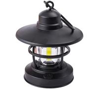 SageFurned Linterna LED solar vintage con luz COB regulable, recargable por USB tipo C, impermeable, para senderismo y viajes, linterna portátil ligera de 156 g