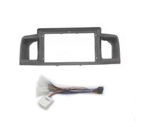 SageFurned Marco de montaje para radio de coche de 9 pulgadas y juego de cables compatible con toyota Corolla 2007-2012, revestimiento ABS estable para salpicadero (gris + raya)