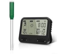 SageFurned Medidor de suelo inalámbrico 4 en 1, medidor digital de humedad del suelo de plantas 4 en 1 con temperatura/humedad/luz para jardinería, césped, agricultura y plantas al aire libre