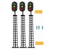 SageFurned Paquete de 3 señales de luz de 3 aspectos para luces LED rojas, verdes y amarillas, para tráfico de tren, precableado de 3 V/12 V CC con resistencias, 83 mm de altura