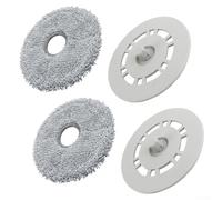 SageFurned Paquete de 4 almohadillas y soportes de microfibra para Xiaomi X20 Plus, para Dreame L10S Pro Ultra Gen 2, para L10 para Prime, X20 Pro, paños y bases de limpieza de robot de fácil