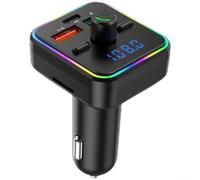 SageFurned Para transmisor FM 5.3 cargador de coche con USB-C y USB-A, reproductor MP3 WMA FLAC, indicador de voltaje, función manos libres para automóviles de 12 V-24 V