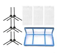 SageFurned Piezas de aspiradora, para múltiples modelos, incluye 6 cepillos laterales y 4 filtros, accesorios de repuesto de material de papel para robot limpiador