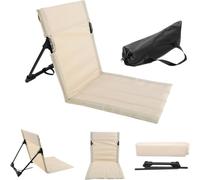 SageFurned Silla plegable compacta para exteriores, 39 x 39,5 x 38 cm, resistente al agua, con marco de aluminio y acolchado de espuma, solo 500 g, con bolsa para viajes y pícnic, color blanco